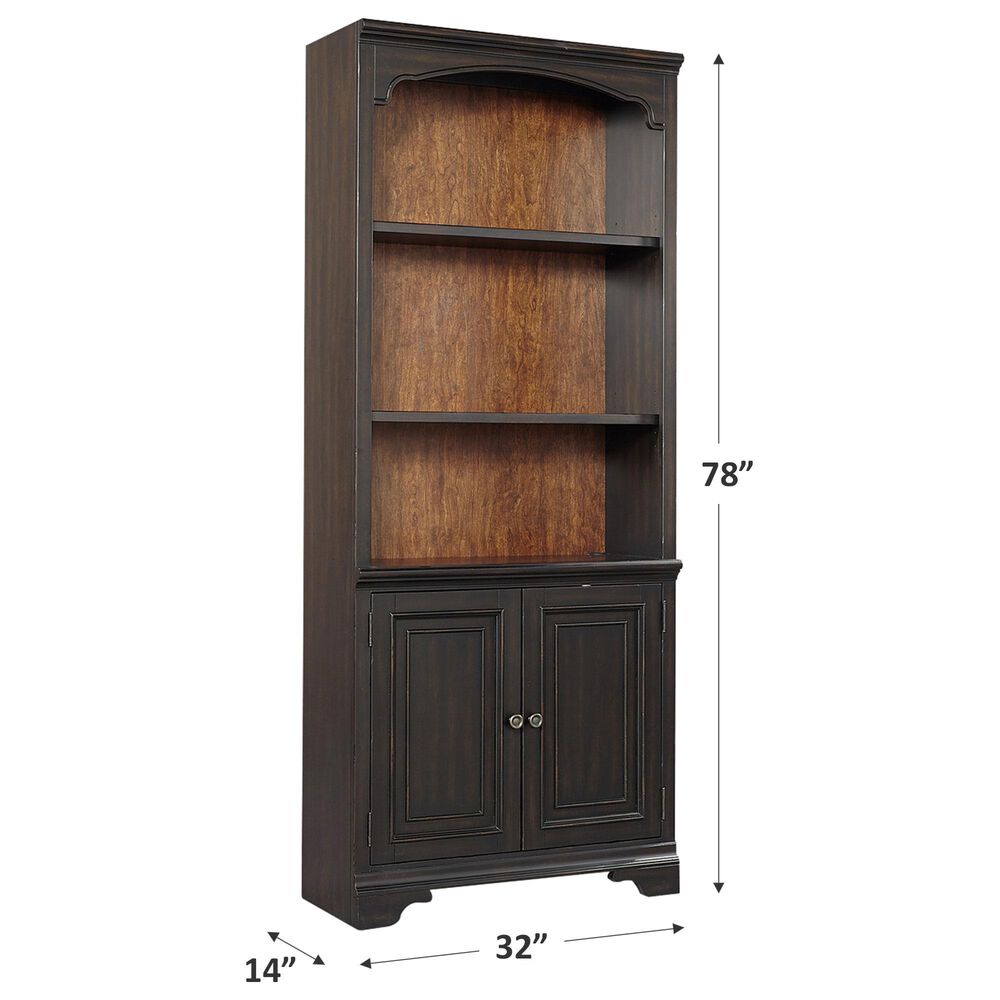 Riva Ridge Hampton Door Bookcase in Black Cherry- 1 Door Bookcase only, , large