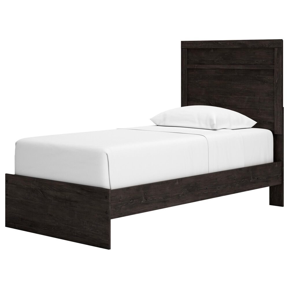 Signature Design by Ashley Belachime Twin Panel Bed in Warm Charcoal, , large