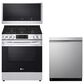 LG 3-Piece Kitchen Package with 5.8 Cu. Ft. Slide-in Gas Smart Range, Dishwasher and Microwave Oven in Print Proof Stainless Steel, , large