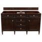 James Martin Brittany 60" Double Bathroom Vanity in Burnished Mahogany with 3 cm Ethereal Noctis Quartz Top, , large