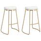 Zuo Modern Bree Barstool in White and Gold (Set of 2), , large