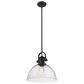 Golden Lighting Hines 1-Light Pendant in Black with Seeded Glass, , large