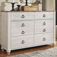 Signature Design by Ashley Willowton 3 Piece King Bedroom Set in Whitewash Finish, , large