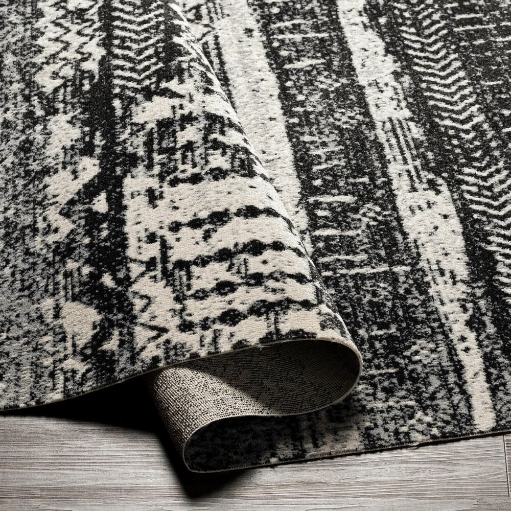 Surya Lavadora  9&#39;3&quot; x 12&#39; Black, Gray and Light Gray Area Rug, , large