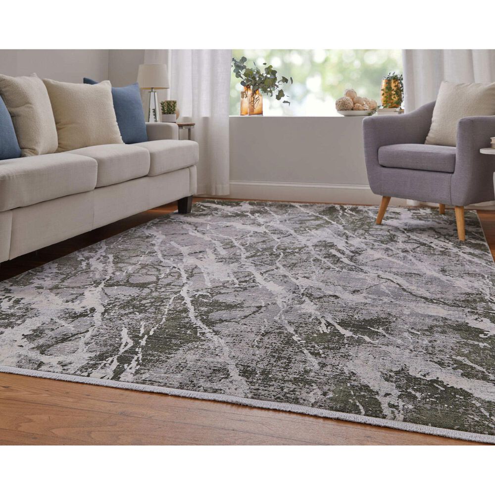 Feizy Rugs Cadiz 39N6F 12&#39; x 18&#39; Green and Ivory Area Rug, , large