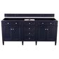 James Martin Brittany 72" Double Bathroom Vanity in Victory Blue with 3 cm Arctic Fall Solid Surface Top and Rectangle Sinks, , large