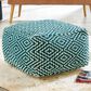 37B Brynnsen Pouf in Teal and Ivory, , large