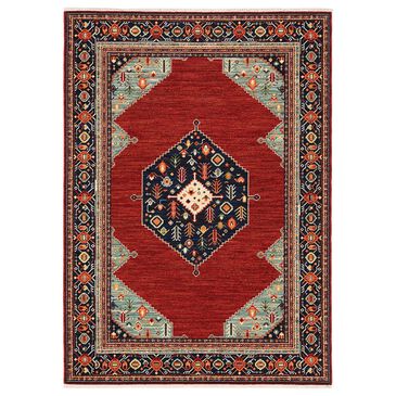 Oriental Weavers Lilihan Medallion 5503M 5"3" x 7"6" Red and Blue Area Rug, , large