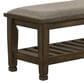 Pacific Landing Franco Bench with Lower Shelf in Burnished Oak, , large