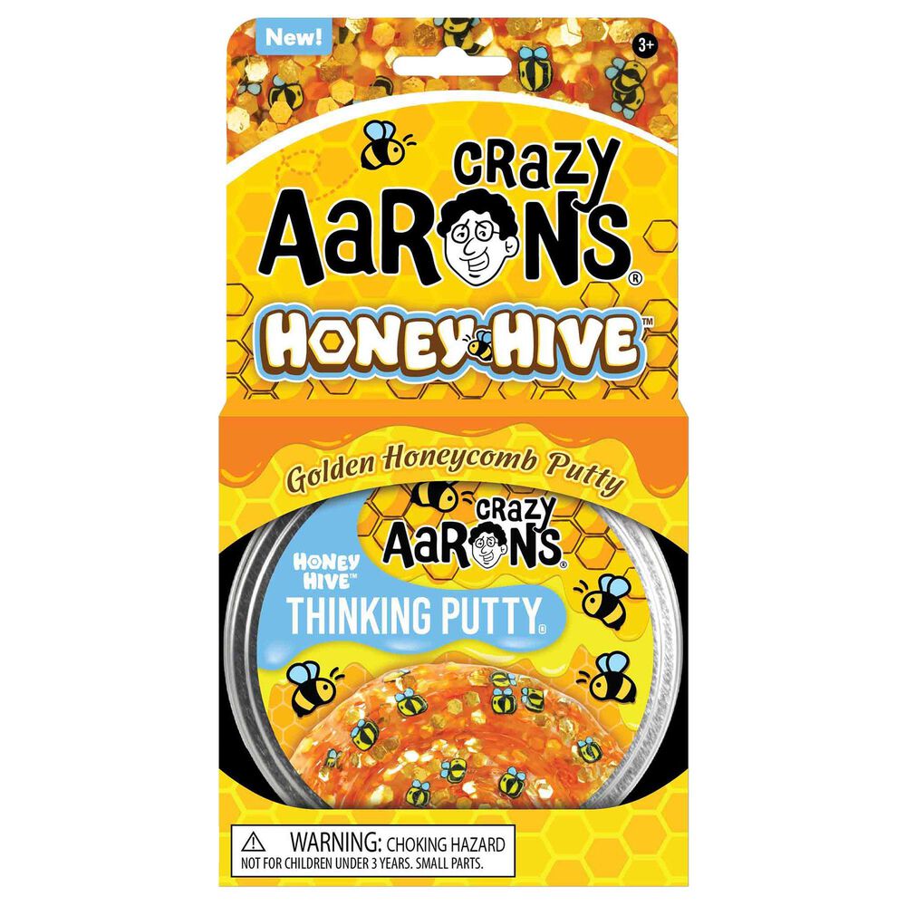 Crazy Aaron&#39;s Thinking Putty Honey Hive Silicone in Clear and Gold, , large