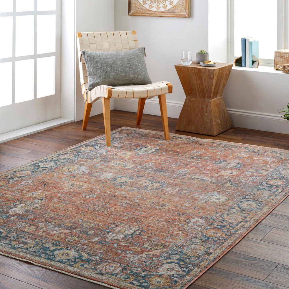 Surya Carlisle 5&#39;3&quot; x 7&#39;9&quot; Brick Red, Dark Brown, Olive, Off-White and Medium Gray Area Rug, , large