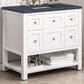 James Martin Breckenridge 36" Single Bathroom Vanity in Bright White with 3 cm Charcoal Soapstone Quartz Top and Rectangular Sink, , large