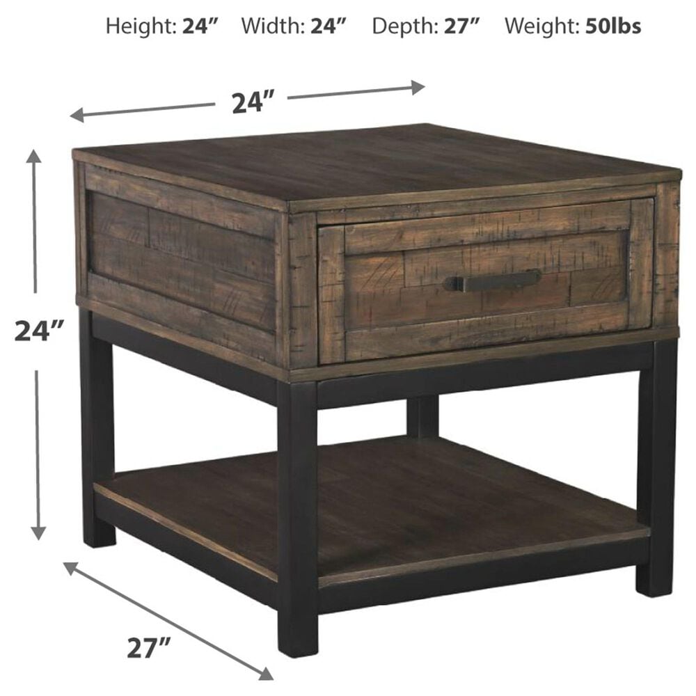 Signature Design by Ashley Johurst Rectangular End Table in Grayish Brown and Black, , large
