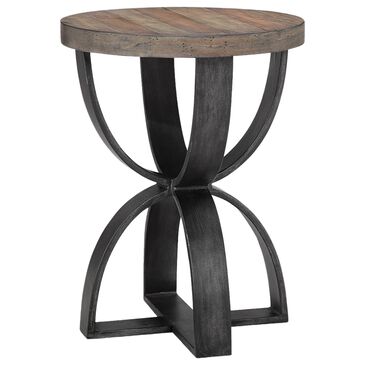 Nicolette Home Bowden Accent Table in Rustic Honey and Distressed Iron, , large