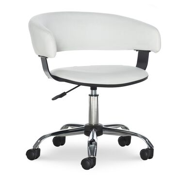 Linden Boulevard Barrel Office Chair in White, , large