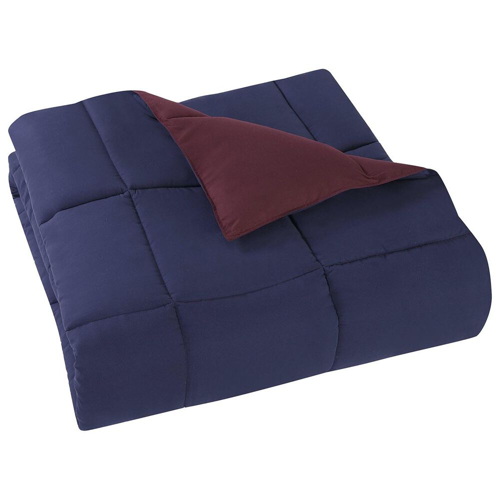 Pem America Truly Soft Everyday 3-Piece Full/Queen Reversible Comforter Set in Navy to Burgundy, , large