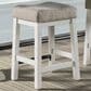 Hawthorne Furniture Drake Backless Stool with Gray Cushion in Rustic White, , large