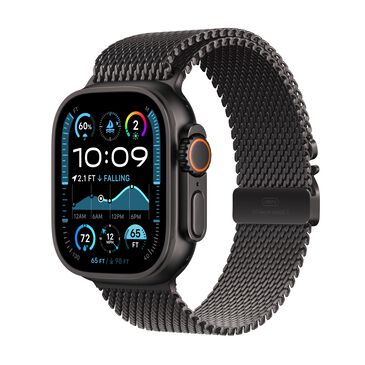 Apple Watch Ultra 2 GPS + Cellular 49mm Black Titanium Case with Dark Green Alpine Loop - Medium (Pre-Order), , large