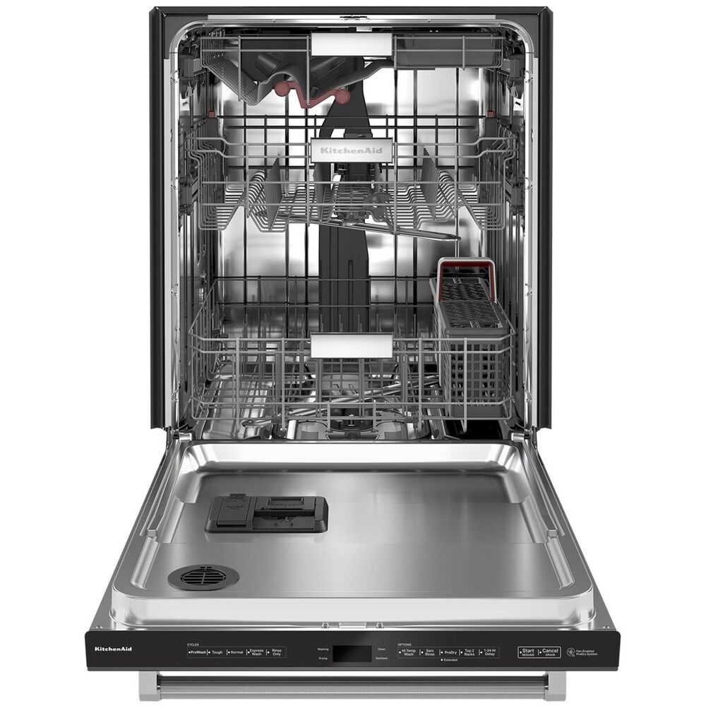 KitchenAid 44 dBA Built-In Bar Handle Dishwasher with FreeFlex 3rd Rack and Top Control in Black Stainless Steel, , large