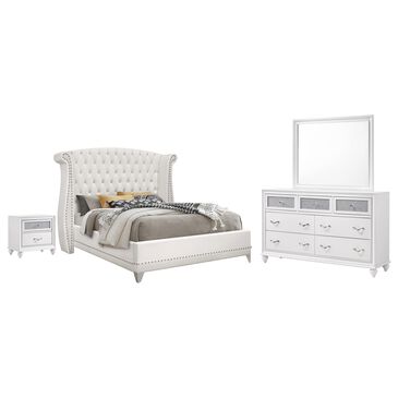 Pacific Landing Barzini 4-Piece Cal King Bed Set in White, , large