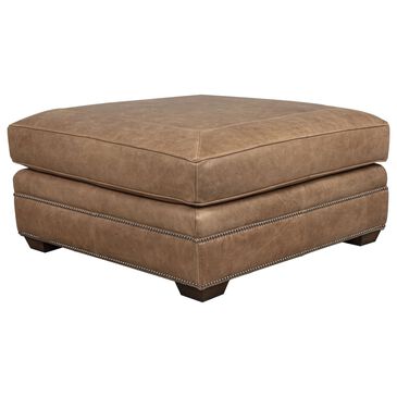 Bernhardt Grandview Leather Ottoman in Brown, , large