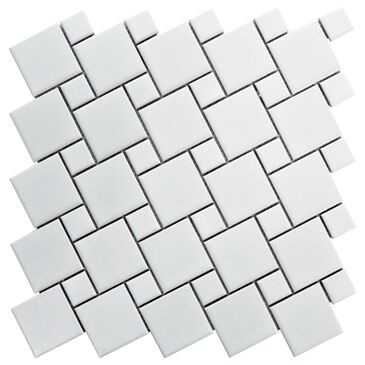 Emser Spin White 11" x 11" Porcelain Mosaic Sheet, , large