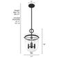 Hunter Belltown 3-Light Pendant in Natural Iron, , large