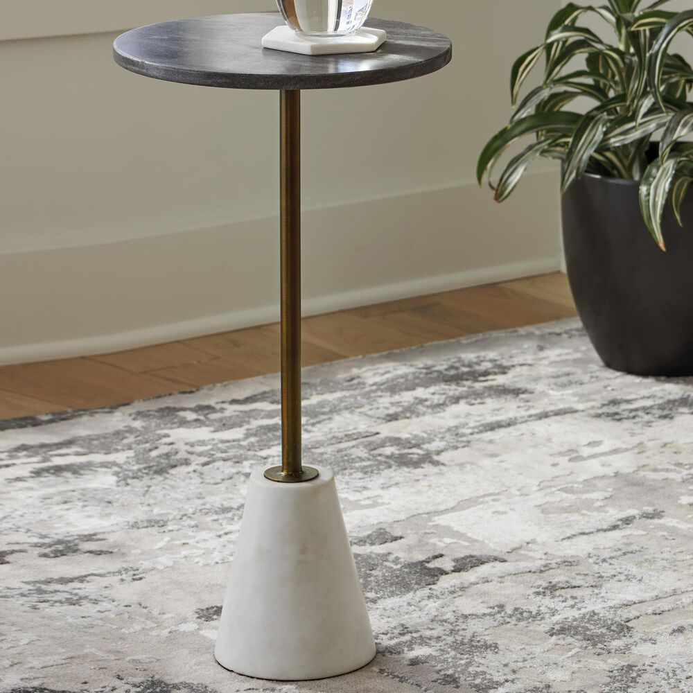 Signature Design by Ashley Caramont Accent Table in Gold, White and Black, , large