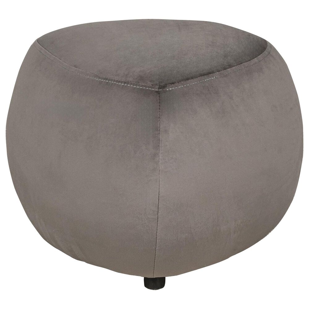 Flair Industries River Rock Hassock Ottoman in Charcoal Gray, , large