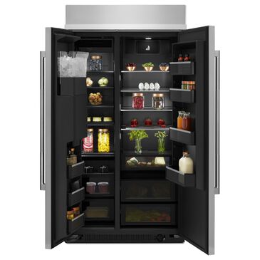 Whirlpool Rise 25.5 Cu. Ft. Built-In Side-By-Side Refrigerator with External Ice and Water Dispenser in Stainless Steel and Obsidian Black, , large