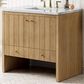 James Martin Hudson 36" Single Bathroom Vanity in Light Natural Oak with 3 cm Arctic Fall Solid Surface Top and Rectangular Sink, , large