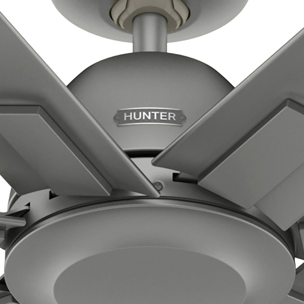 Hunter Downtown 60&quot; Outdoor Ceiling Fan in Matte Silver, , large