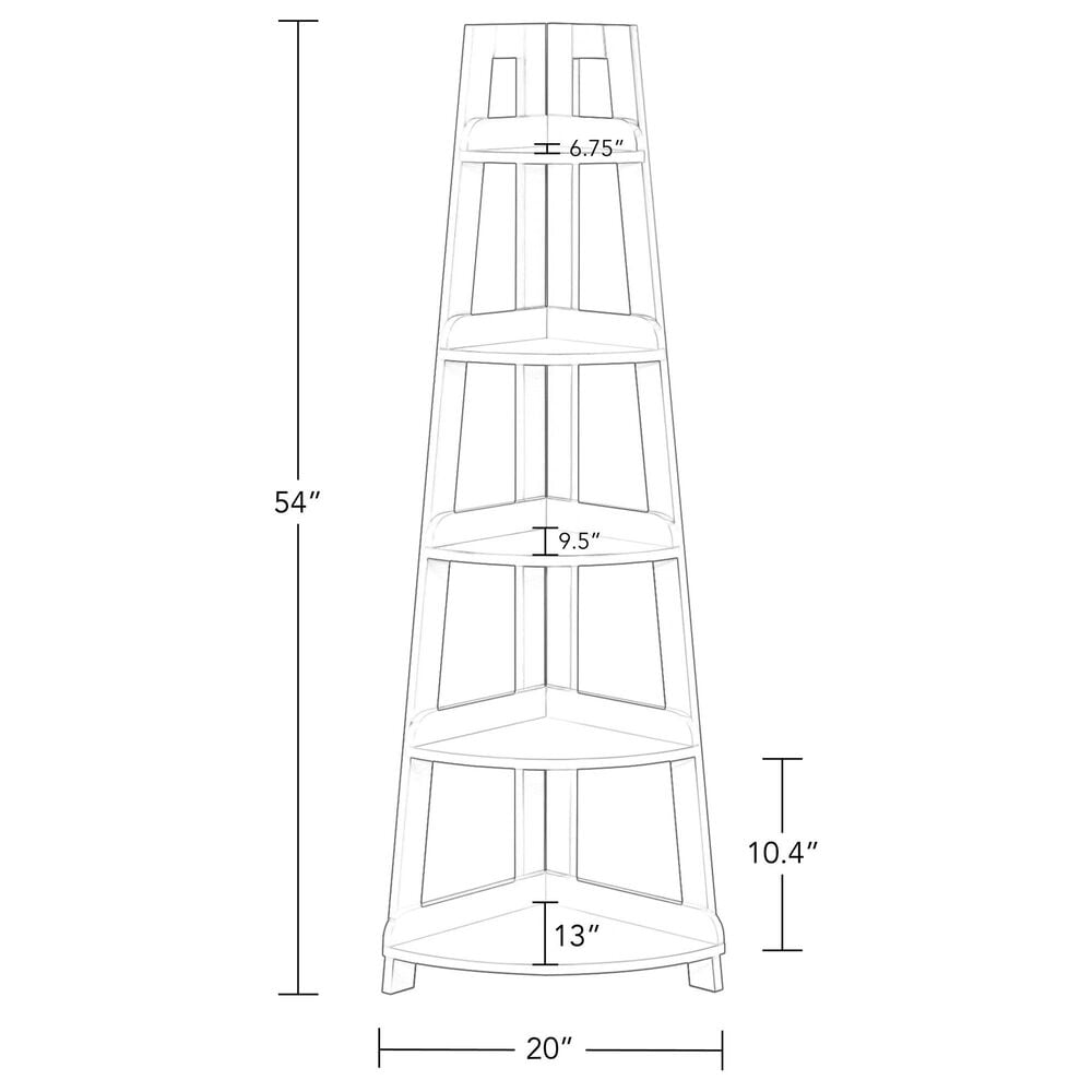 RiverRidge Amery 5-Tier Corner Ladder Shelf, Gray