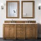 James Martin Bristol 72" Double Bathroom Vanity in Saddle Brown with 3 cm Eternal Marfil Quartz Top and Rectangular Sinks, , large
