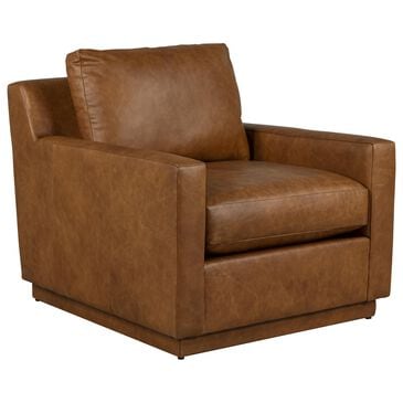 Fulton Home XL Leather Accent Chair in Saddle, , large