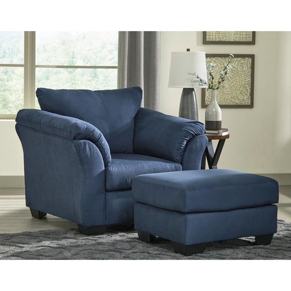 Signature Design by Ashley Darcy Ottoman in Blue, , large