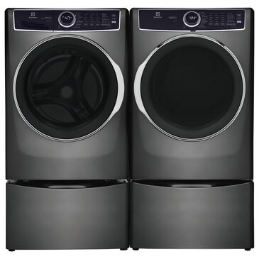 Electrolux 4.5 Cu. Ft. SmartBoost Front Load Washer and 8.0 Cu. Ft. Electric Dryer Laundry Pair with Pedestal in Titanium, , large