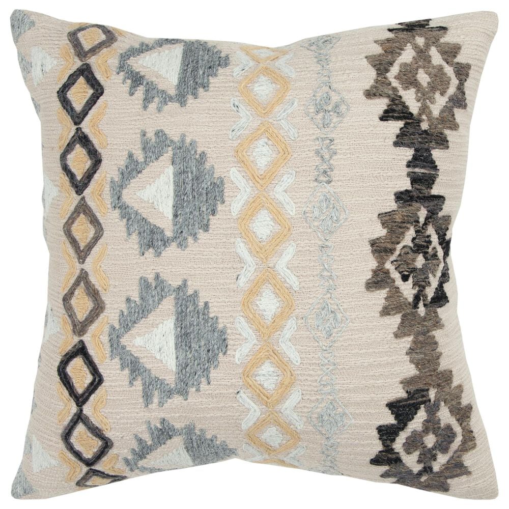 Rizzy Home Geometric 20&quot; Down Filled Pillow in Natural, , large