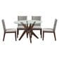 Steve Silver Amalie 5-Piece Round Dining Set in Clear and Walnut, , large