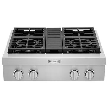 KitchenAid 30" Commercial Gas 4-Burner Cooktop in Stainless Steel, , large