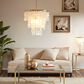 Hampton Park Isla Layered Capiz Chandelier in Gold, , large