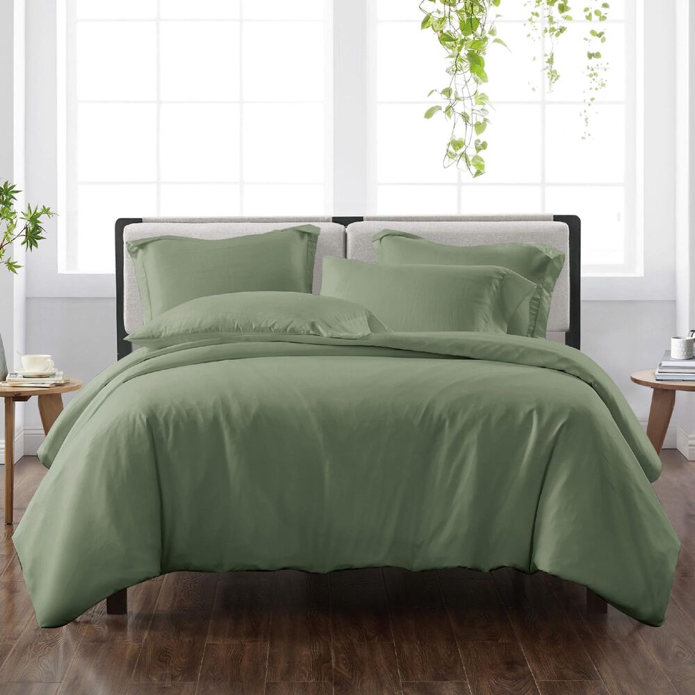 Pem America Cannon Solid 3-Piece Full/Queen Duvet Cover Set in Green, , large