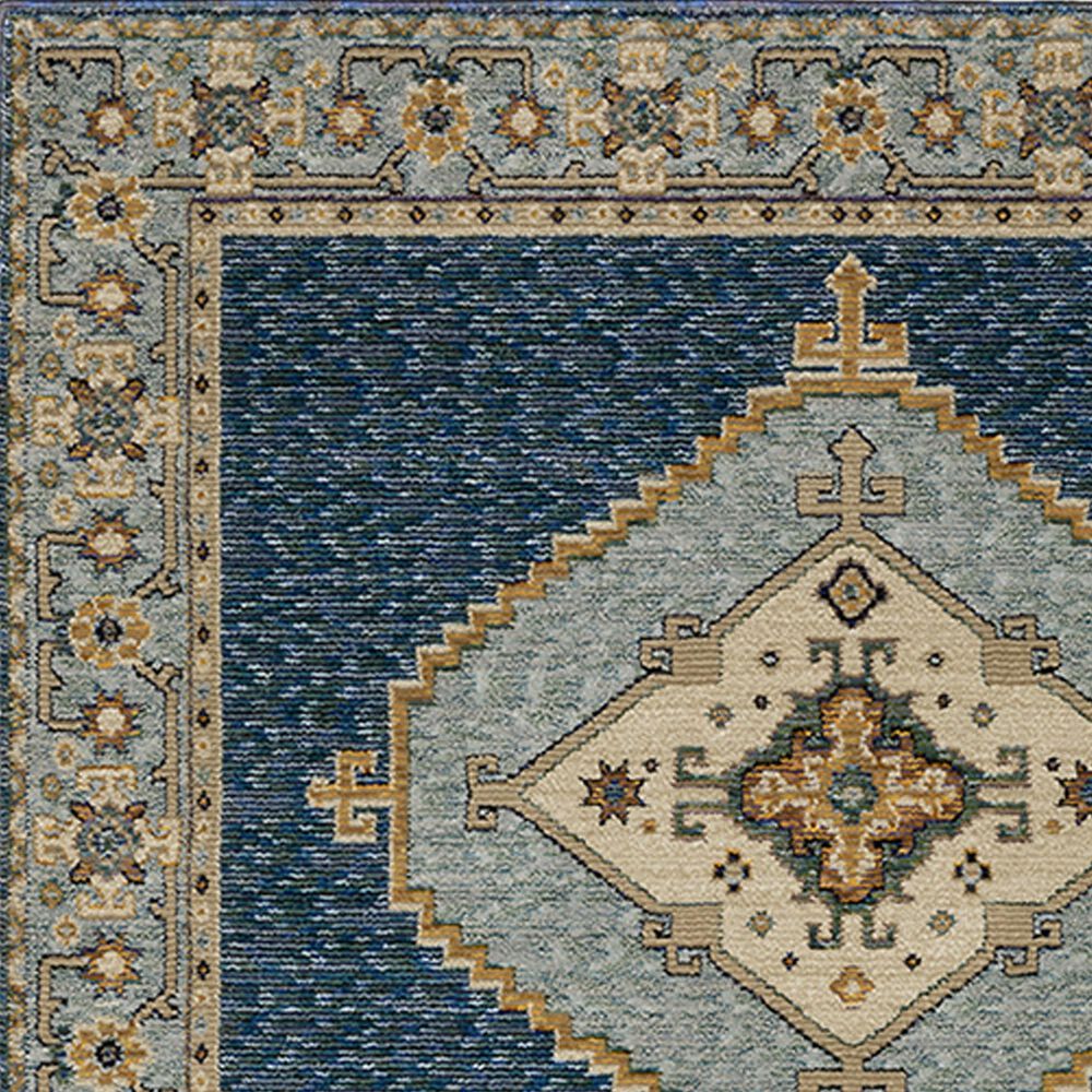 Oriental Weavers Andorra 2&#39;6&quot; x 12&#39; Blue and Gold Runner, , large