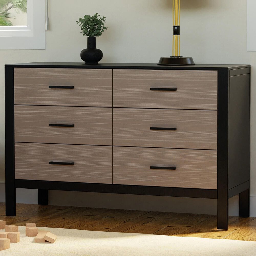 New Haus Radley 6-Drawer Dresser in Ebony and Coastwood, , large