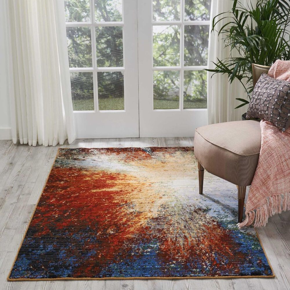 Nourison Chroma CRM02 4&#39; x 6&#39; Red Flare Area Rug, , large