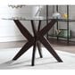 Steve Silver Amalie Glass Top Dining Table in Clear and Walnut - Table Only, , large