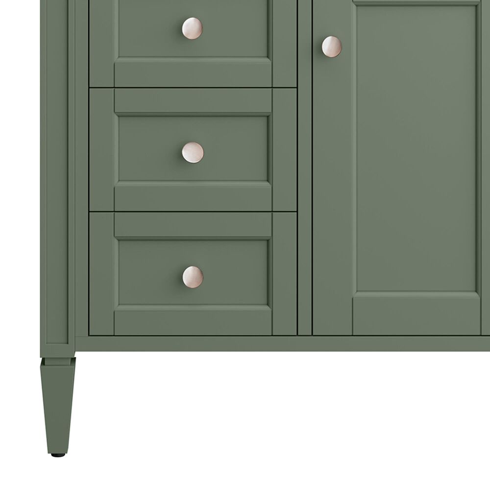 James Martin Brittany 30&quot; Single Bathroom Vanity in Smokey Celadon with 3 cm White Zeus Quartz Top and Rectangular Sink, , large