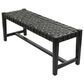 Maple and Jade 47" Leather Handmade Woven Bench in Black, , large