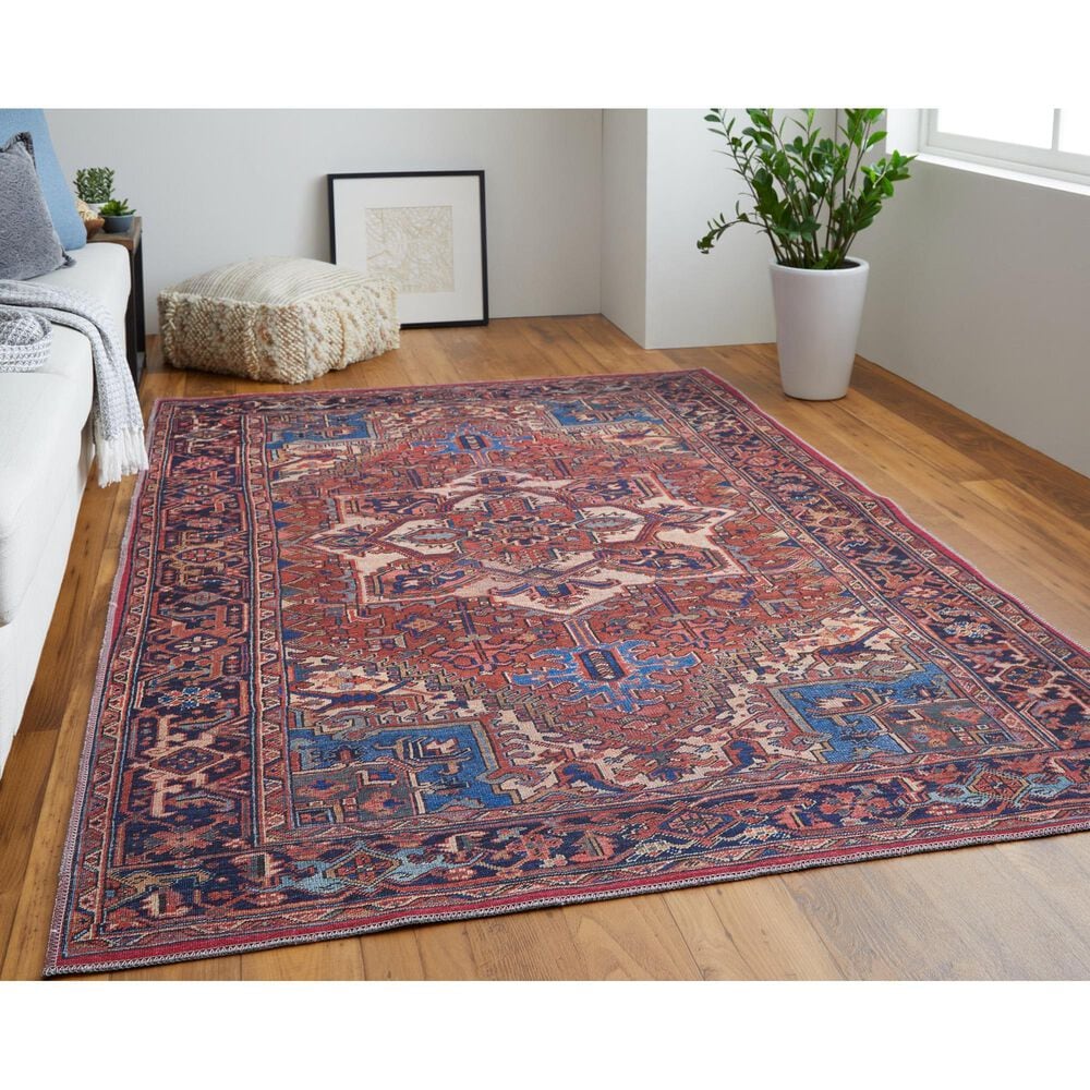 Feizy Rugs Rawlins 39HHF 7&#39;10&quot; x 9&#39;10&quot; Red and Navy Area Rug, , large