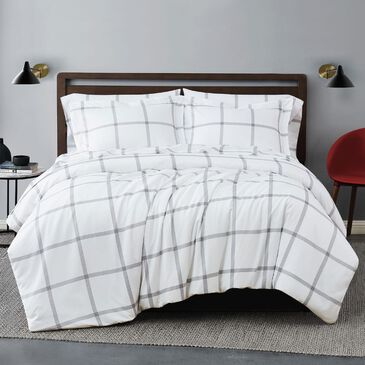 Pem America Truly Soft 3-Piece King Duvet Cover Set in White and Grey, , large